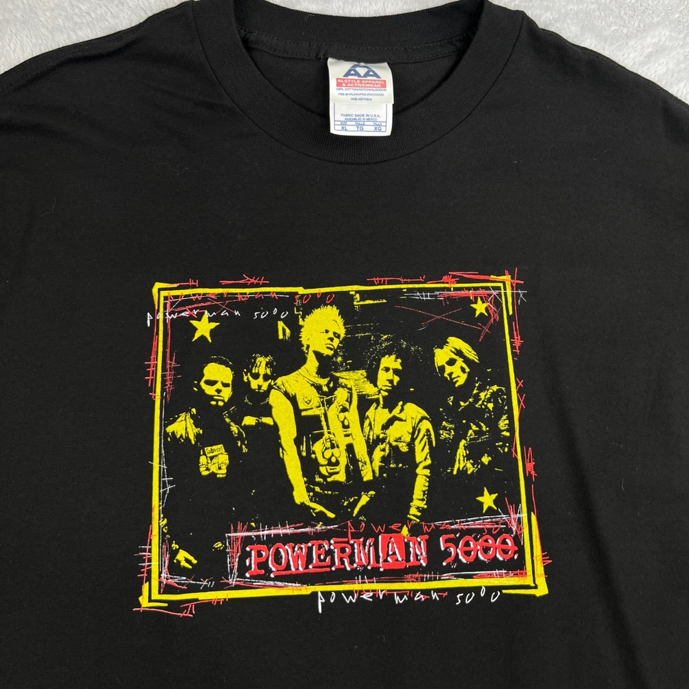 Alstyle Powerman 5000 2003 Fake Revolution Tour T-Shirt XL Black Men Vintage Tee - Picture 2 of 9